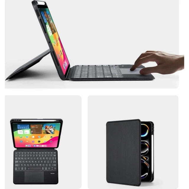 Etui ochronne z klawiaturą bluetooth do iPad Pro 11 (2024) DUX DUCIS DK Czarne