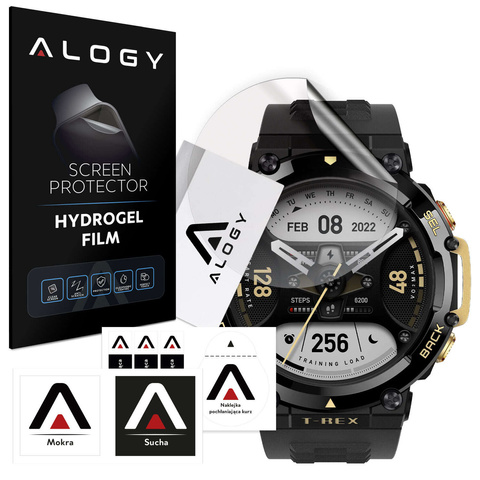 2x Alogy Hydrogel Hydrogélová ochranná fólia pre inteligentné hodinky pre Xiaomi AmazFit T-Rex 2