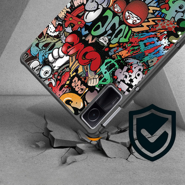 Hülle für Xiaomi Redmi Pad SE 2023 11" Smart Case Cover mit Klappe. Graffiti-Hülle und Cover