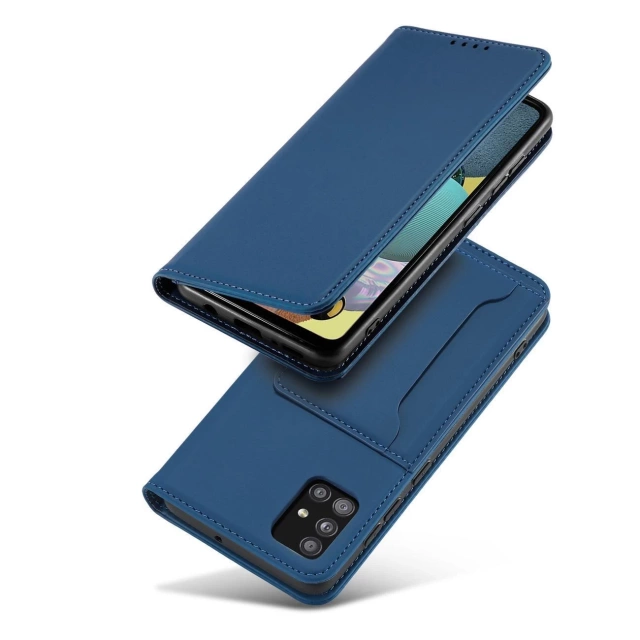 Magnet Card Case for Samsung Galaxy A12 5G cover card wallet stand blue