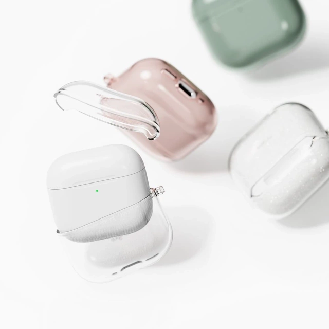 Náhradní díl pro Apple AirPods 4 s třpytivými kroužky Air Clear, karabinkami.