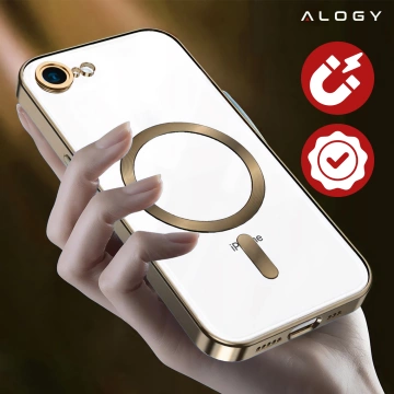 MagSafe Case for Apple iPhone 16 Pro Max Alogy Glamour Luxury Ring Case Gold-Transparent