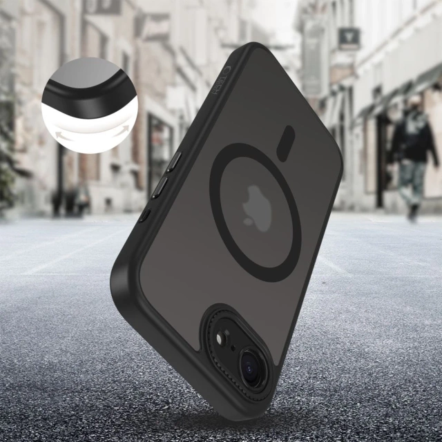 Чохол Etui Tech-Protect MagCam MagSafe для iPhone 16e, матовий чорний