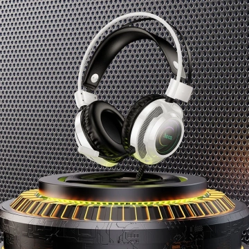 Ігрові навушники Hoco W110 RGB USB Jack 3.5 мм Білі