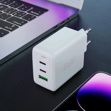 Nabíjačka Acefast Fast GaN 65W 2xUSB-C/USB-A PPS PD QC4 biela