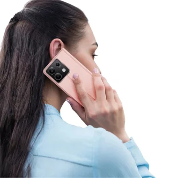 Dux Ducis Skin Pro pouzdro s klopou a slotem na kartu pro Xiaomi Redmi Note 13 5G - růžové