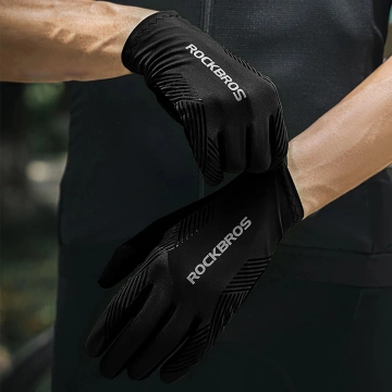 Rękawiczki Rowerowe Rockbros 3-Sezonowe L Czarne Dotykowe