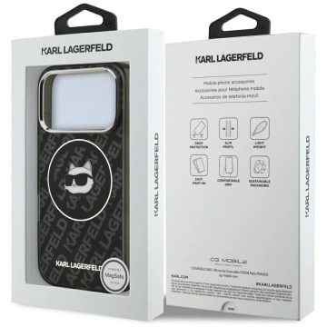 Etui Ochronne do iPhone 17 Pro Max Karl Lagerfeld IML Choupette MagSafe Czarny
