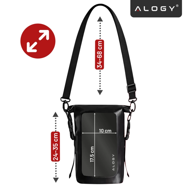 Sakwa Etui wodoodporne na telefon duża torba worek Case wodoszczelne Alogy Waterproof Czarne