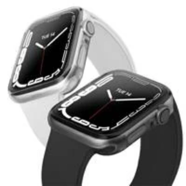 Чохол UNIQ для Glase Apple Watch Series 7/8 45 мм. Подвійна упаковка прозорий дим / прозорий дим