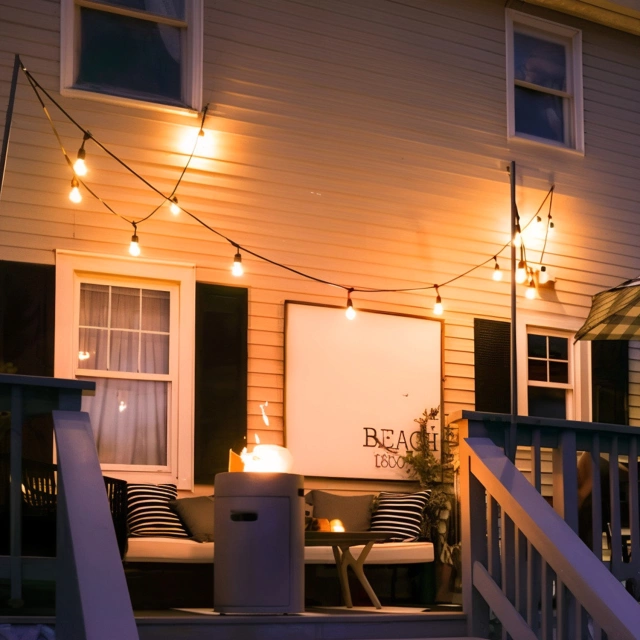 Garten-Girlandenleuchte, 10 LED-Balkonleuchten für den Garten, wasserdichte IP44-24-V-Glühbirnen