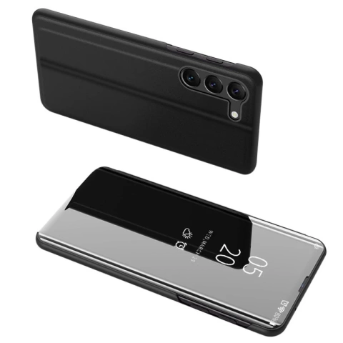 Clear View Case for Samsung Galaxy S23 flip cover black