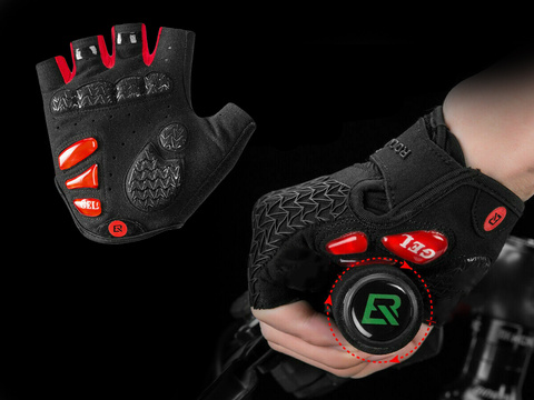 M RockBros S169BR-M cyklistické rukavice bez prstů černé