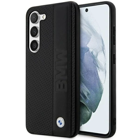 Твердий шкіряний чохол BMW для Samsung Galaxy S23 Plus з текстурою