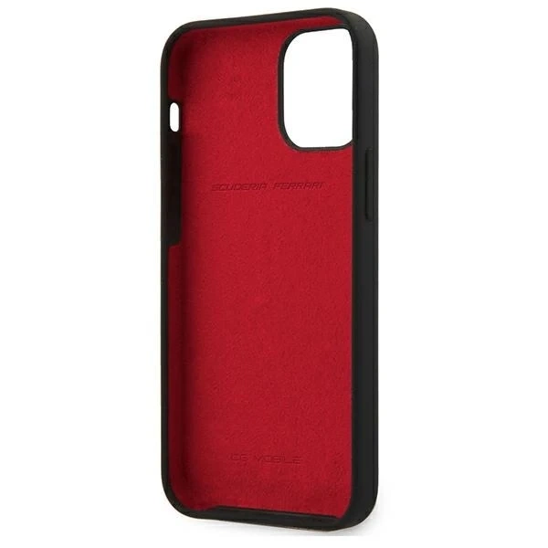 Puzdro Ferrari iPhone 12 mini 5,4" čierne/čierne pevné puzdro On Track Silicone