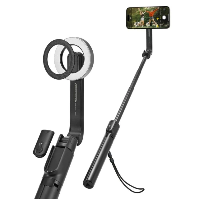 Selfie Stick Spigen S580W MagSafe Bluetooth Phone Holder Photo Remote Control Black