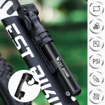 Aluminum bicycle pump Alogy Mini Bike Pump 100psi with handle Black