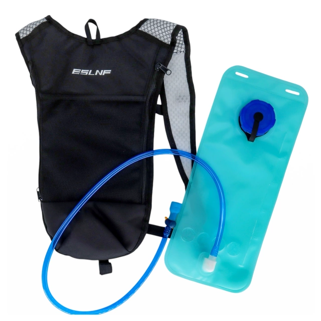 Bicycle backpack for back bag with 2L water bladder container for cyclists, cycling, running, Black