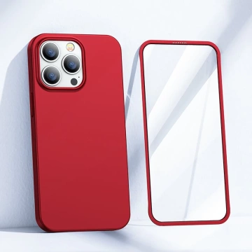 Zadný a predný kryt z tvrdeného skla Joyroom 360 pre iPhone 13 Pro Max (červené JR-BP928)