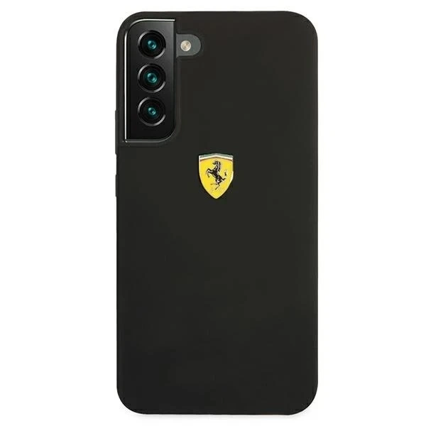 Pevné puzdro Etui Ferrari FESSIHCS22MBK do Galaxy S22 S906 On Track Silikónové čierne/čierne