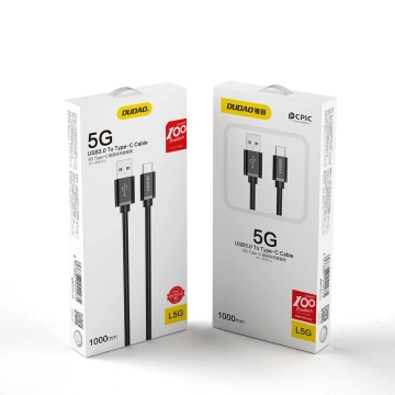 Dudao kábel USB kábel - USB Type C Super Fast Charge 1 m čierny (L5G-Black)