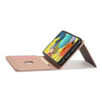 Magnet Card Case etui do Samsung Galaxy A12 5G pokrowiec portfel na karty kartę podstawka różowy