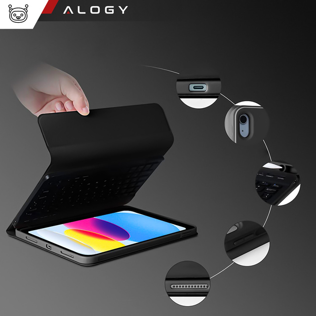 Alogy Keyboard Case with stylus holder for Apple iPad 10.9 2022 Black
