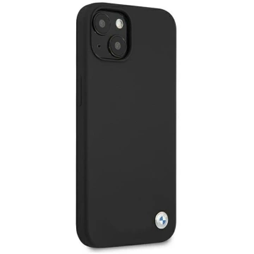 BMW BMHCP13SSILBK Puzdro na telefón pre Apple iPhone 13 Mini 5,4" čierne/čierne pevné puzdro Silicone Signature