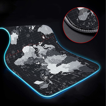 Mauspad Gaming Schreibtischunterlage RGB groß XXL 80x30cm Weltkarte