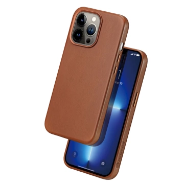 Чохол Dux Ducis Naples для iPhone 13 Pro leather cover (сумісний з MagSafe) коричневий