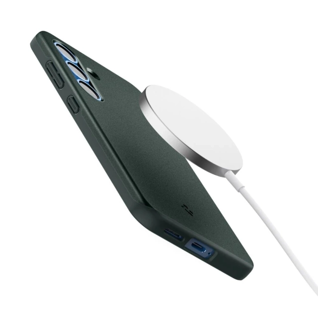 Samsung Galaxy S25 Abyss Green Spigen Thin Fit Mag MagSafe Case
