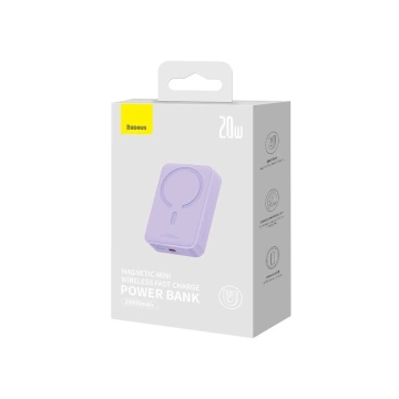 Baseus Magnetic Mini 20000 mAh 20W Powerbanka - fialový kábel USB-C / USB-C