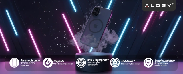 Kryt pre Apple iPhone 16 Pro Max Alogy MagSafe Hybrid Matte Case Matný kryt s ochranou šošovky čierny