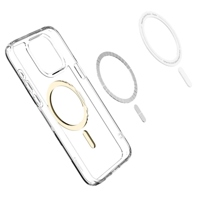 Spigen Ultra Hybrid Mag MagSafe Hülle für Apple iPhone 15 Pro Max Gold Spigen Glas.TR Glas