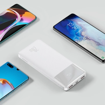 Powerbanka s rychlým nabíjením Baseus Bipow 10000mAh 20W bílá (Overseas Edition) USB-A - Micro USB kabel 0,25m bílý (PPBD050502)