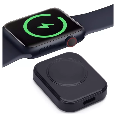 Nabíječka Apple Watch Alogy s portem USB-C, mini přenosná nabíječka, černá