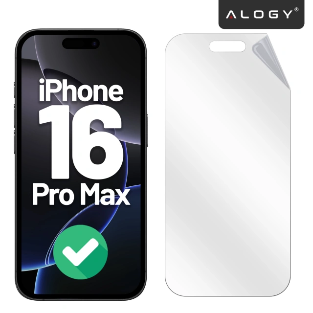 Folia hydrożelowa do Apple iPhone 16 Pro Max – elastyczna ochrona ekranu, samoregeneracja, pełne dopasowanie i wysoka przejrzystość – Alogy Hydrogel Film™