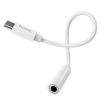 HOCO AUX-Adapter Typ C auf Klinke 3,5 mm LS30 Weiß