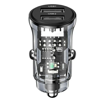 USAMS Car charger C31 3A 2xUSB-A Fast Charge black/black CC162CC01 (US-CC162)