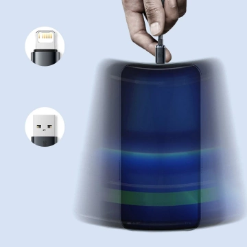 Baseus Crystal Shine Series kabel USB kabel pro rychlé nabíjení a přenos dat USB Typ A - Lightning 2,4A 2m fialový (CAJY000105)