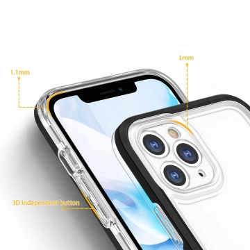 Čirý obal 3v1 pro iPhone 11 Pro Max pouzdro gelový kryt s rámem černý