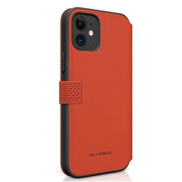 Puzdro na telefón Ferrari iPhone 12 mini 5,4" červeno/červená kniha On Track Perforated