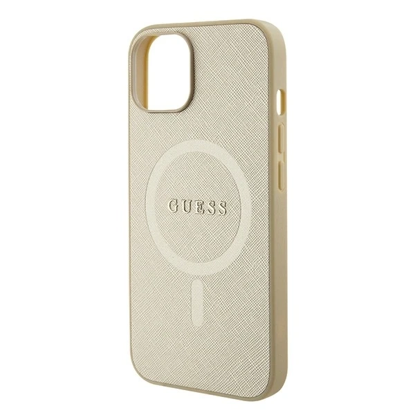 Etui Guess GUHMP15MPSAHMCB für iPhone 15 Plus 6,7" Hardcase Saffiano MagSafe Gold/Gold