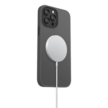 UNIQ puzdro Lino Hue iPhone 13 Pro Max 6,7" šedá / uhľovo šedá MagSafe