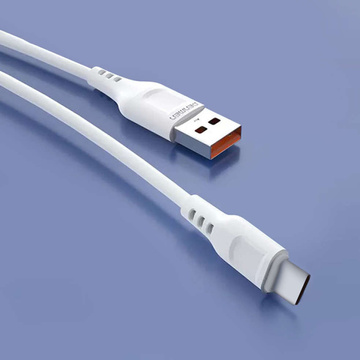 USB nabíjací kábel do steny USB-C typ C 1m pre iPhone 15 rýchly 2,4A 12W Denmen White
