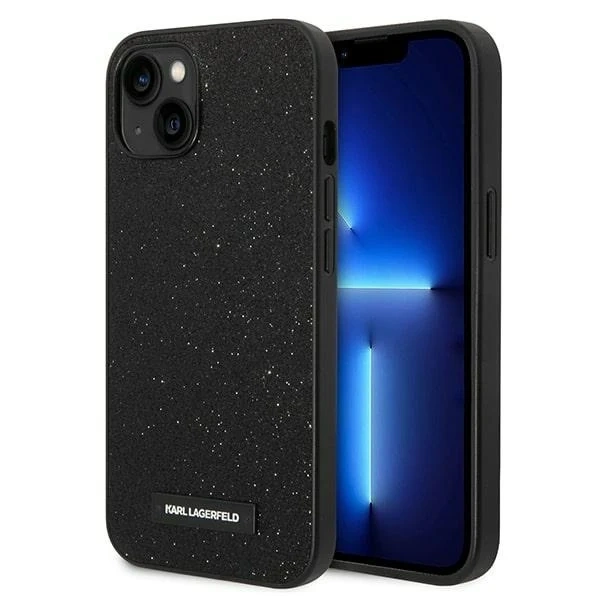 Karl Lagerfeld KLHCP14MG2ELK ochranné pouzdro na telefon pro Apple iPhone 14 Plus 6,7" pevné pouzdro černo/černé Glitter Plaque Logo