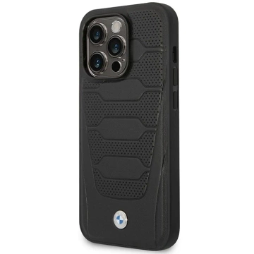 BMW BMHMP14X22RPSK Phone Case for Apple iPhone 14 Pro Max 6.7" black/black Leather Seats Pattern MagSafe