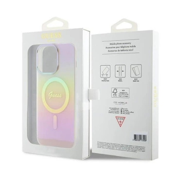 Etui Guess GUHMP15XHITSP для iPhone 15 Pro Max 6.7" różowy/рожевий жорсткий чохол IML Iridescent MagSafe