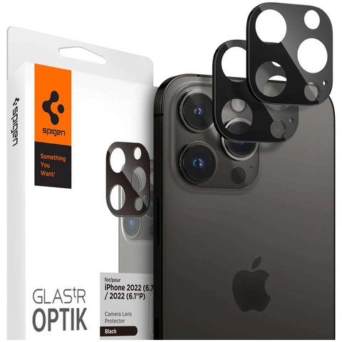 Osłona aparatu Spigen GLAStR OPTIK 2-pack szkło na obiektyw do iPhone 14 Pro/14 Pro Max/15 Pro/15 Pro Max Black