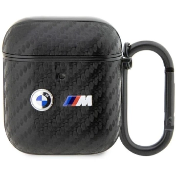 BMW BMA2WMPUCA2 puzdro na AirPods 1/2 kryt čierne/čierne Carbon Double Metal Logo